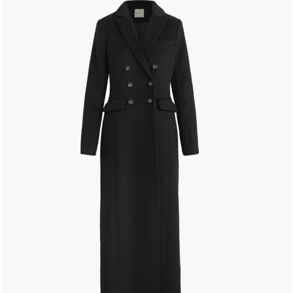 Favorite Daughter Jackets & Blazers - NEW, Favorite Daughter the Simon Double Breasted Longline Coat Black L #LD117